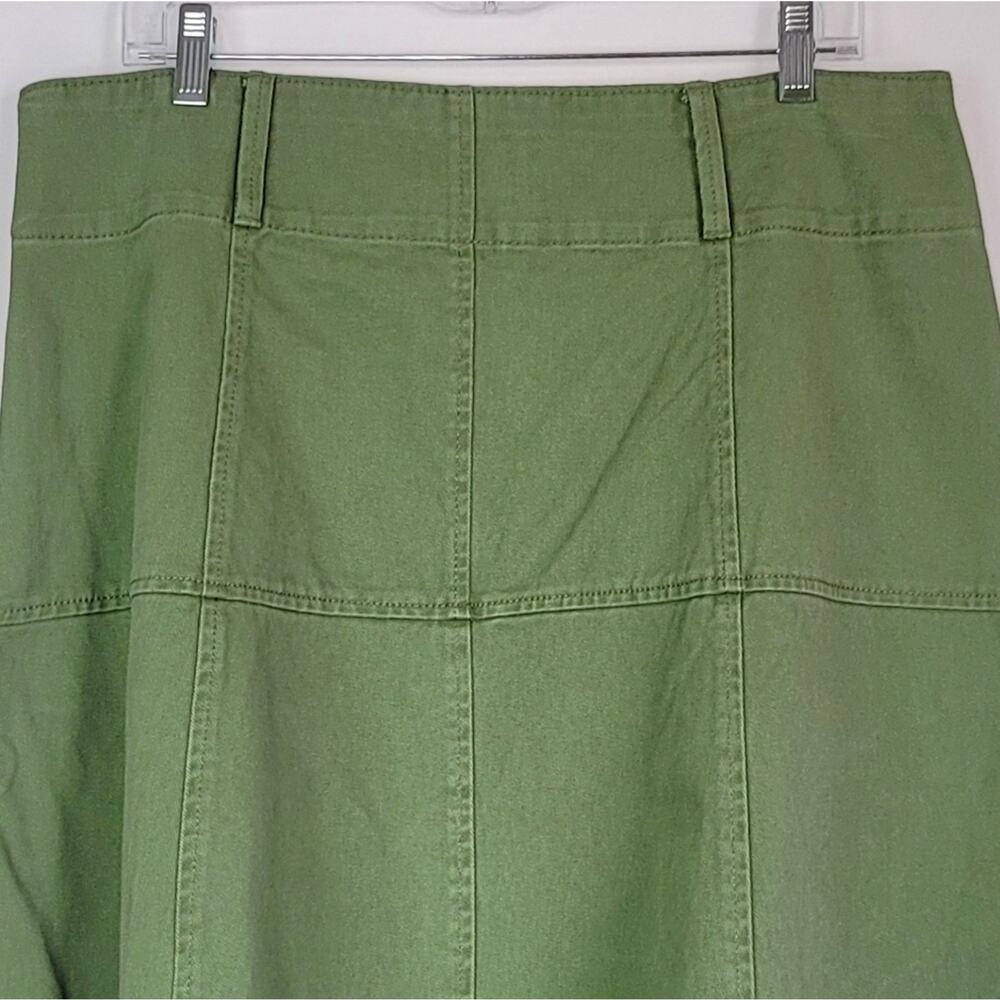 FREE ASSEMBLY Flared Skirt with Yoke Military Green w/Pockets Womens Size: 12 - Picture 7 of 15